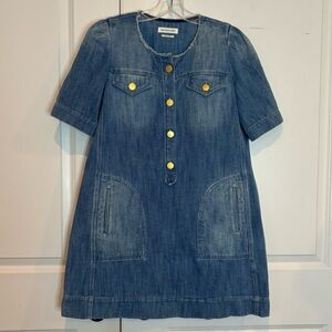 isabel marant etoile denim dress Marant Etoile Tomia denim midi dress Isabel Marant Etoile